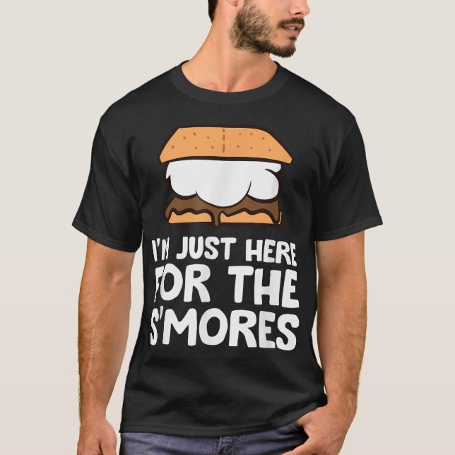 T-shirt Je Suis Juste Ici Pour Le Camping Smores S'Mores (Devant)