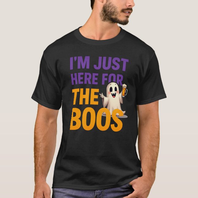T-shirt Je suis juste ici pour le Fantôme d’Halloween de B (Devant)