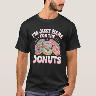 T-shirt Je suis juste ici pour les beignets Fun Pastel Pil