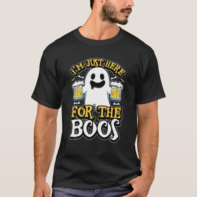 T-shirt Je suis juste ici pour les Boos - Ghost Booze - Ha (Devant)
