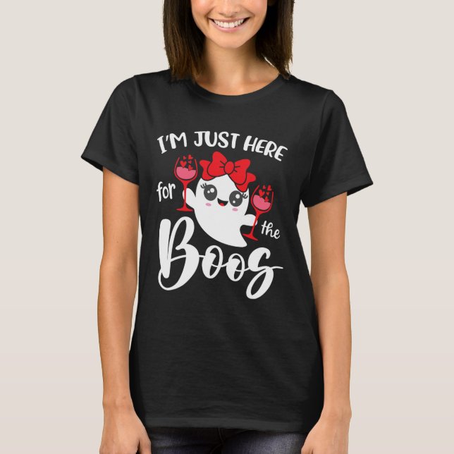 T-shirt Je suis juste ici pour les Boos mignons Ghost Femm (Devant)