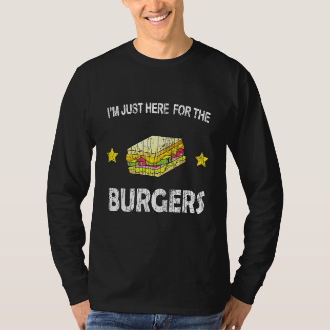 T-shirt Je Suis Juste Ici Pour Les Burgers Cheeseburger Gr (Devant)