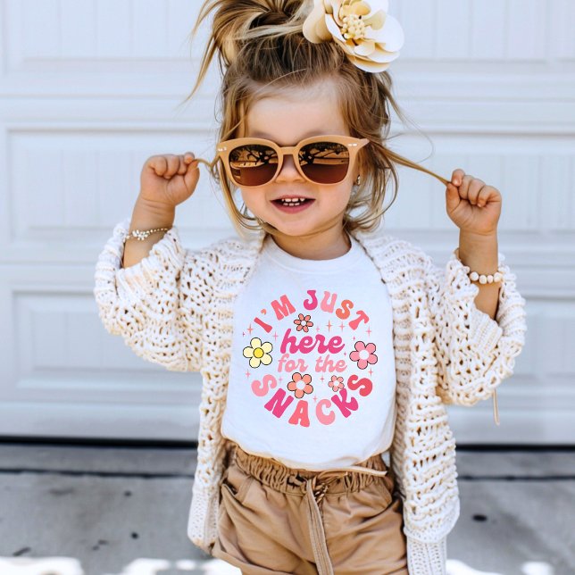 T-Shirt Je suis juste ici pour les collations Retro Flower (Créateur téléchargé)