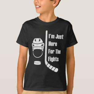 T-shirt Je suis juste ici pour les combats Funny Hockey _1