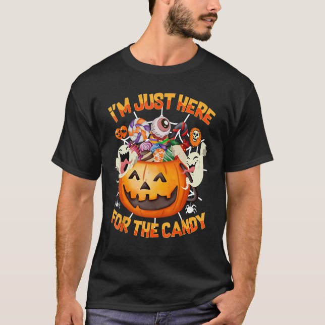 T-shirt Je suis juste ici pour les enfants costumés en hal (Devant)