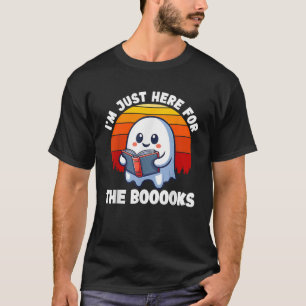 T-shirt Je suis juste ici pour les livres Drôle Ghost Book