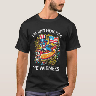 T-shirt Je suis juste ici pour les saucisses drôle 4 juill