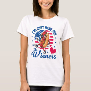 T-shirt Je suis juste ici pour les saucisses, Hot Dog USA