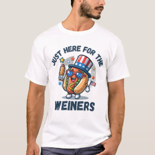T-shirt Je suis juste ici pour les Wieners