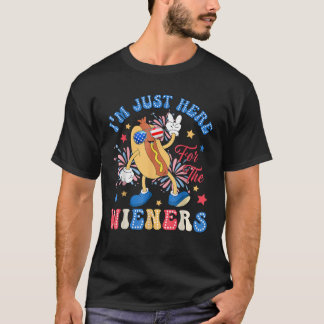 T-shirt Je suis juste ici pour les Wieners 4 juillet Drôle