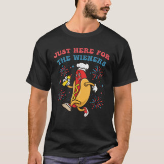 T-shirt Je suis juste ici pour les Wieners Funny 4 juillet