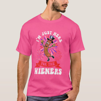 T-shirt Je suis juste ici pour les Wieners Hotdog Lover Ba