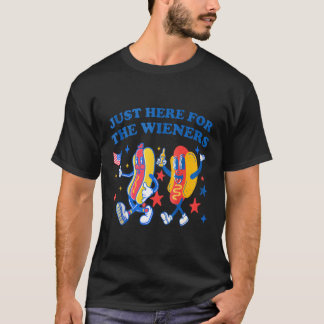 T-shirt Je Suis Juste Ici Pour Les Wieners Le 4 Juillet