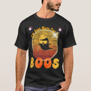 T-shirt Je suis juste ici pour l'Halloween Super Boos Retr