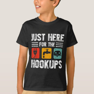 T-shirt Je suis juste ici pour l'hameçon drôle de camping-