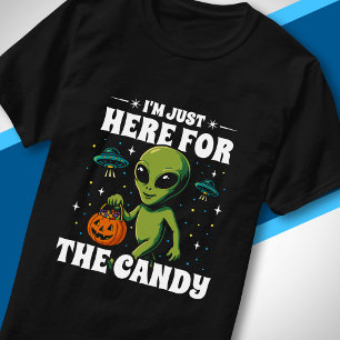 T-shirt Je suis juste là pour les bonbons Mignon alien Hal