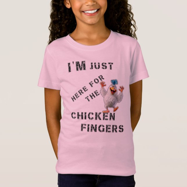 T-Shirt Je suis juste là pour les doigts de poulet (Devant)