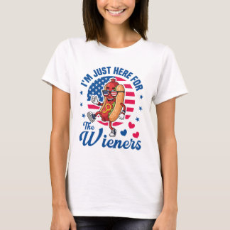 T-shirt Je suis juste là pour les saucisses, Hot Dog USA