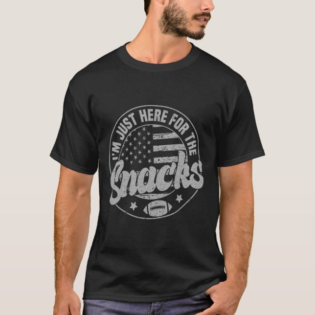 T-shirt Je suis juste là pour les snacks de football améri (Devant)