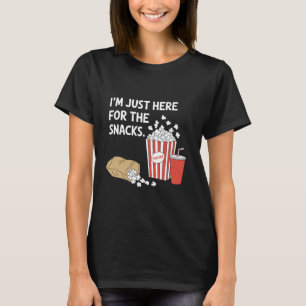 T-shirt Je suis juste là pour les snacks jeu de popcorn dr