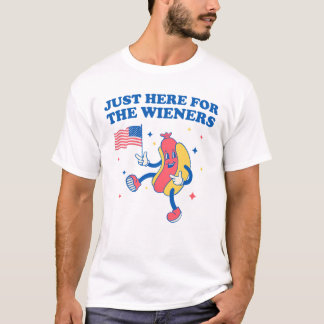 T-shirt Je suis juste là pour les Wieners