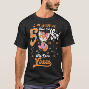 T-shirt Je suis juste une fille de 5 ans qui aime les rena