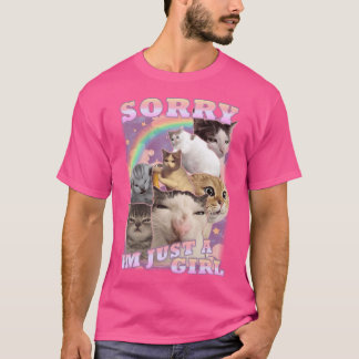 T-shirt Je suis juste une fille mème de chat drôle ami fam