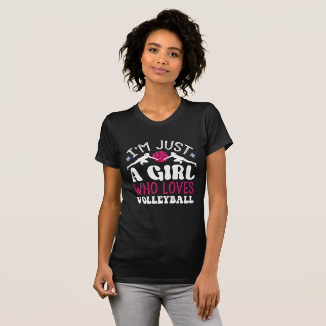 T-shirt Je suis juste une fille qui aime le volley-ball po (Devant entier)