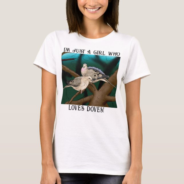 T-shirt Je suis juste une fille qui aime les colombes t-sh (Devant)