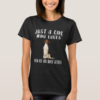 T-shirt Je suis juste une fille qui aime les setters rouge