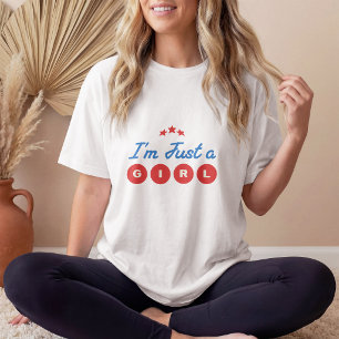 T-shirt "Je suis juste une FILLE" Typographie Rétro