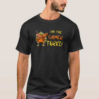 T-shirt Je suis la dinde de gamer faisant le dab en jouant