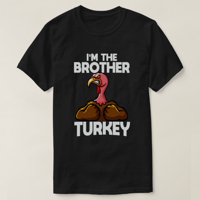 T-shirt Je suis la famille Brother Turkey Thanksgiving (Design devant)