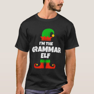 T-shirt Je suis la famille de l'elfe de grammaire en pyjam