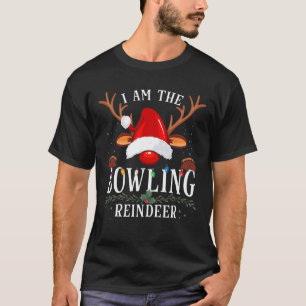 T-shirt Je Suis La Famille De Noël De Bowling Reindeer