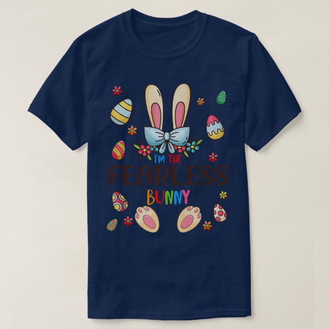 T-shirt Je suis la famille sans peur de jumelage de lapin  (Design devant)