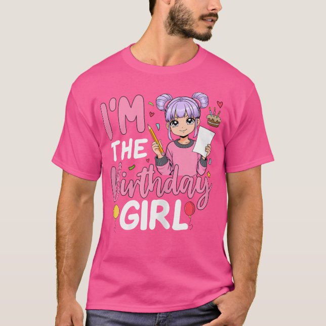 T-shirt Je Suis La Fille Anniversaire Anime Sketching Girl (Devant)
