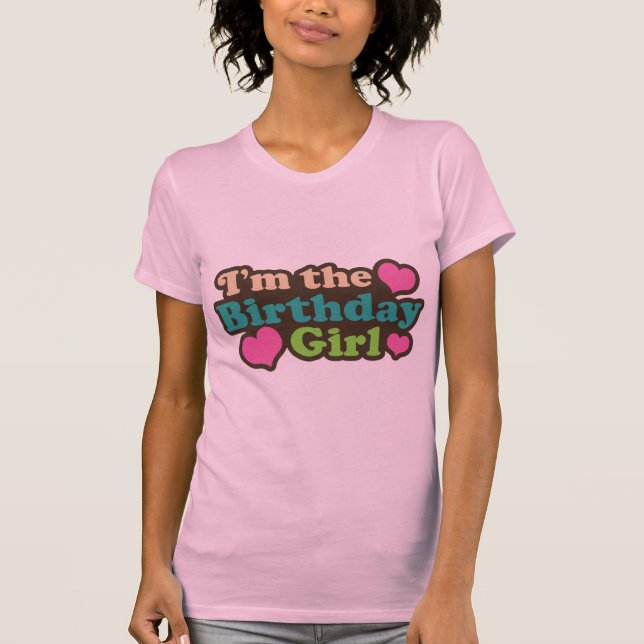 T-shirt Je suis la fille d'anniversaire (Devant)