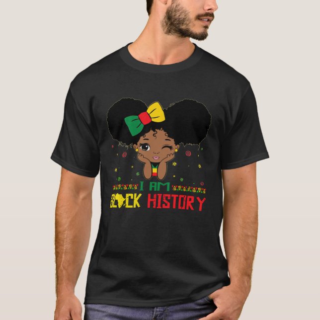 T-shirt Je Suis La Forte Reine Africaine Filles Histoire N (Devant)
