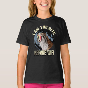 T-shirt Je suis la morsure d'avant le WiFi Tigre à dents