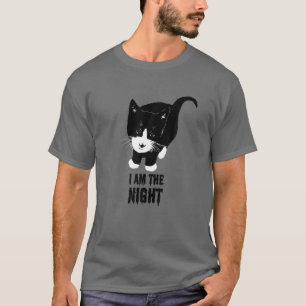 T-shirt Je Suis La Nuit Pour Tuxedo Kitten Et Amoureux de