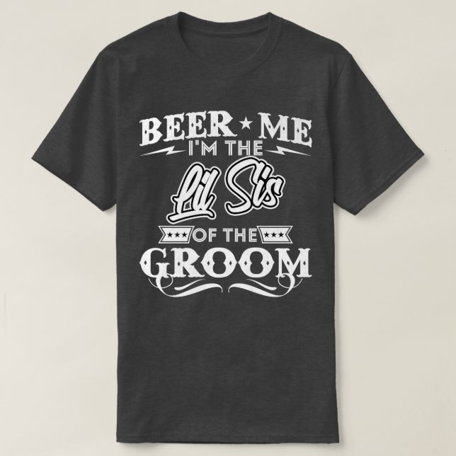 T-shirt Je Suis La Petite Soeur De L'Amateur De Groom (Design devant)