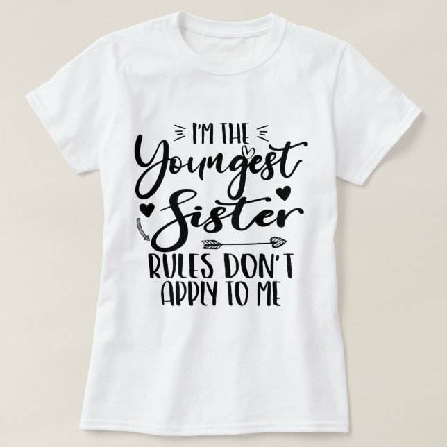 T-shirt Je suis La Plus Jeune Soeur Anniversaire Stepsoeur (Design devant)