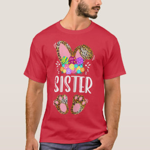 T-shirt Je suis La Soeur Bunny Matching Famille Leopard Ea