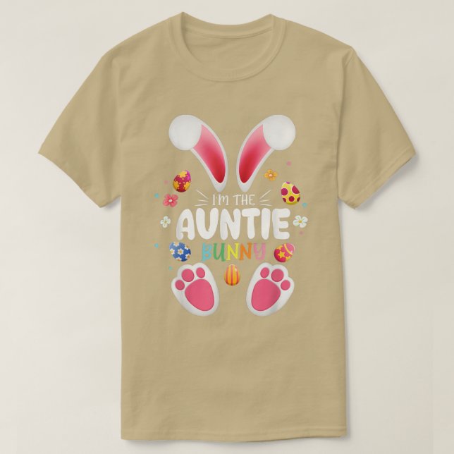 T-shirt Je suis La Tante Bunny Matching Famille Joyeuse Pâ (Design devant)