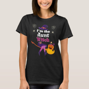T-shirt Je suis la tante sorcière balai citrouille bonbons