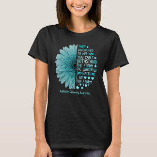 T-shirt Je suis la tempête Addiction Recovery Warrior Turq