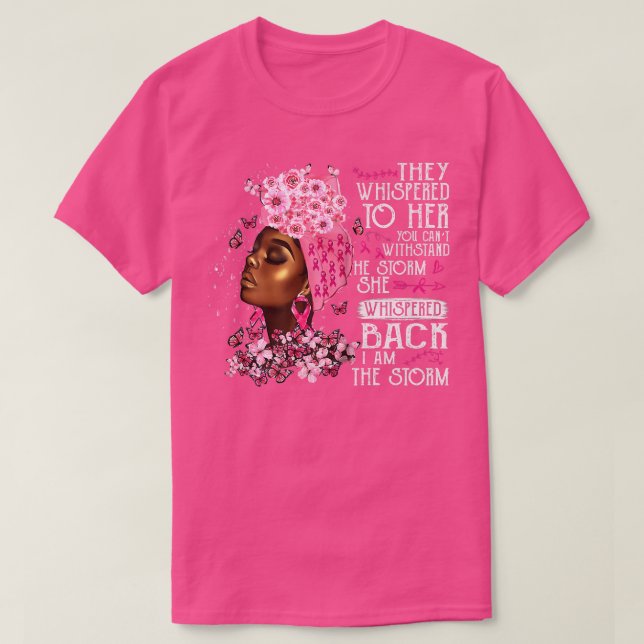 T-shirt Je suis La Tempête Black Femmes Cancer du Sein Gue (Design devant)