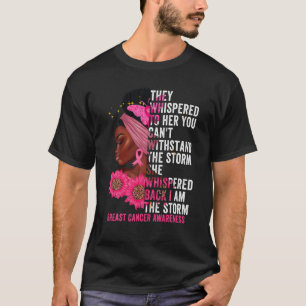 T-shirt Je suis la tempête Black Femmes Cancer du sein Sur