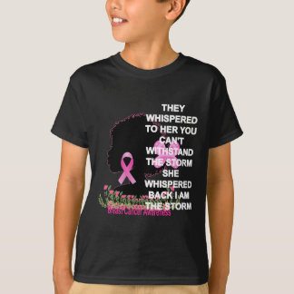 T-shirt Je suis la tempête Black Femmes Cancer du sein Sur